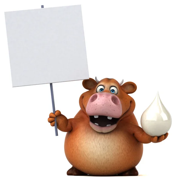 Cartoon character holding milk — Stock Photo, Image