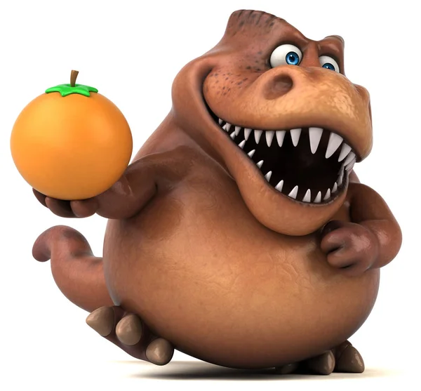 Cartoon character holding orange — Stock Photo, Image