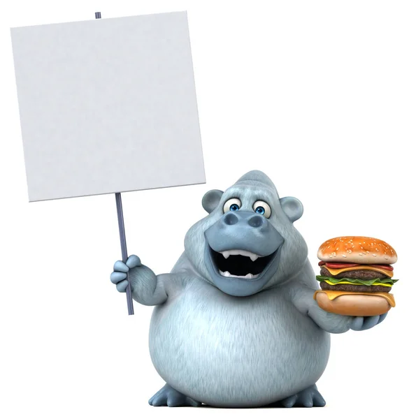 Gazdaság burger rajzfilmfigura — Stock Fotó