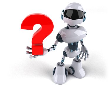 Robot holding soru işareti 