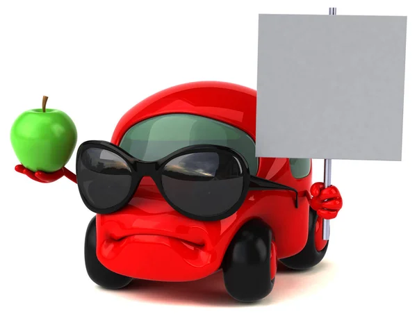 Fun car with apple — Stock Photo, Image