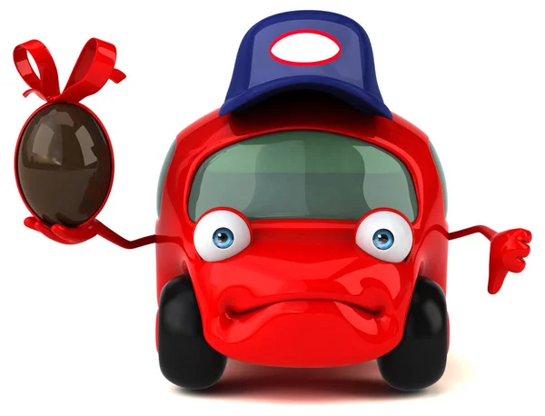 Fun car with egg — Stock Photo, Image