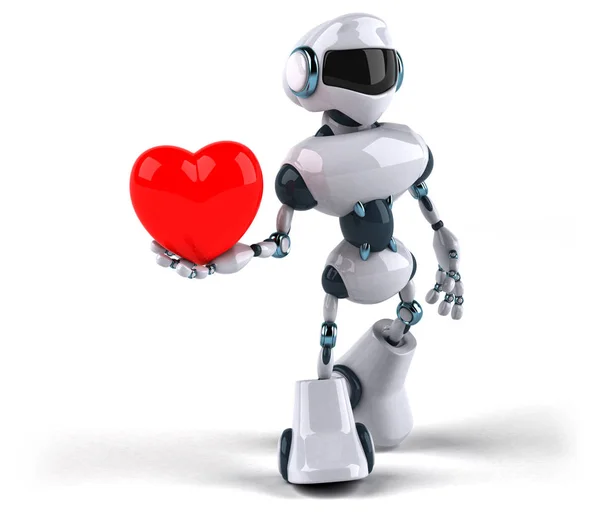 Robot holding heart — Stock Photo, Image