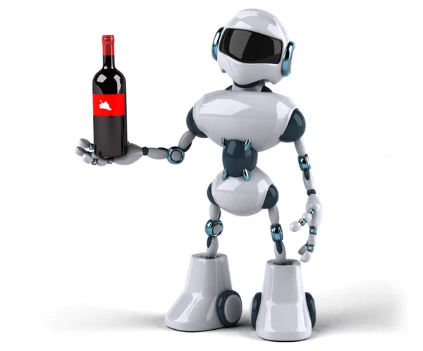 Robot segurando vinho — Fotografia de Stock