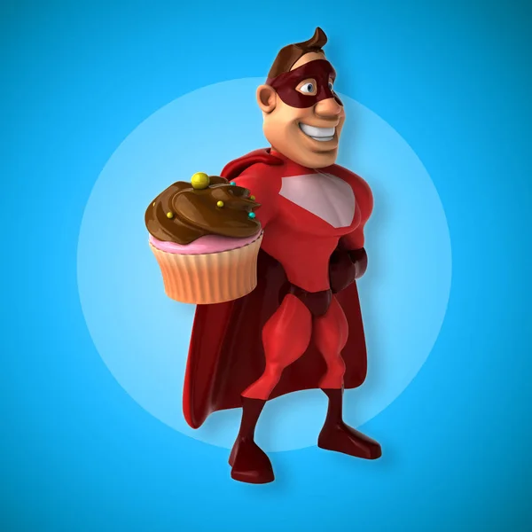 Superheld bedrijf cupcake — Stockfoto