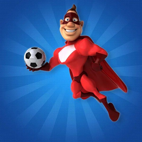 Superhéroe sosteniendo la pelota — Foto de Stock