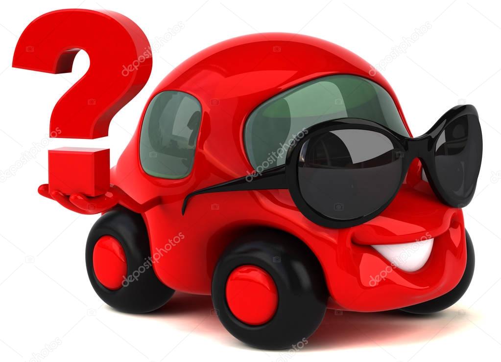 Fun car with question mark — Stock Photo © julos 147184895