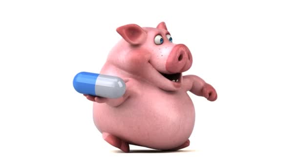 Свиня холдингу таблетки — стокове відео
