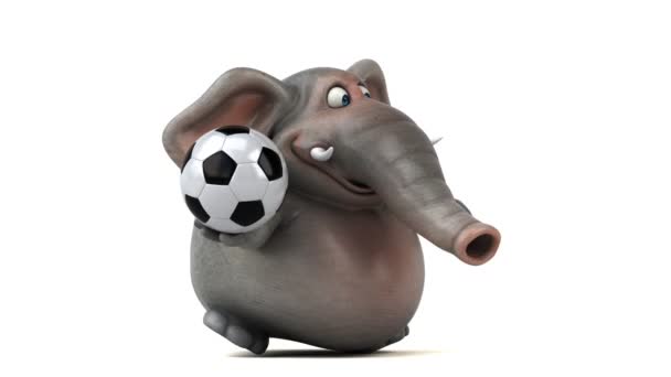 Divertido elefante sosteniendo la pelota — Vídeos de Stock