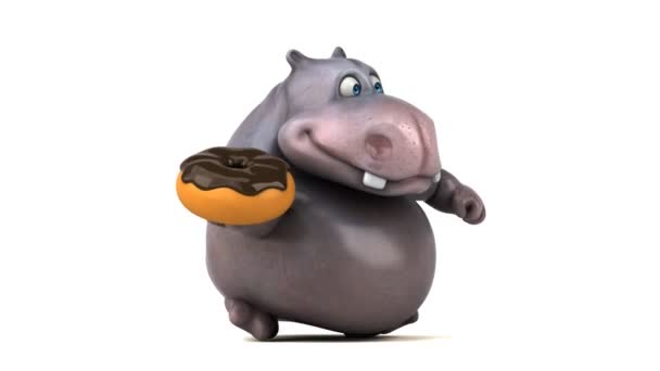 Funny cartoon hippo — Stock Video