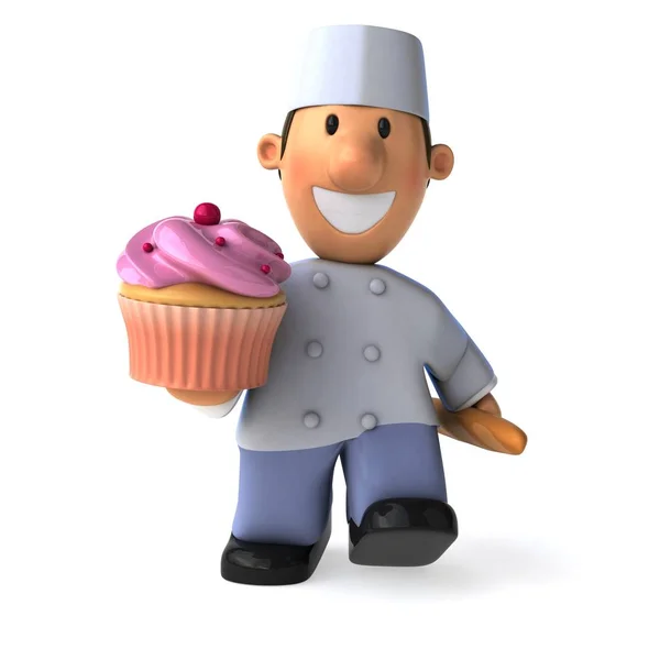 Panadero celebración cupcake —  Fotos de Stock