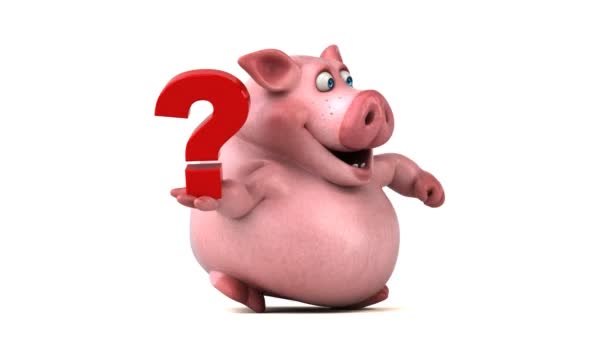 Świni gospodarstwa znak zapytania — Wideo stockowe