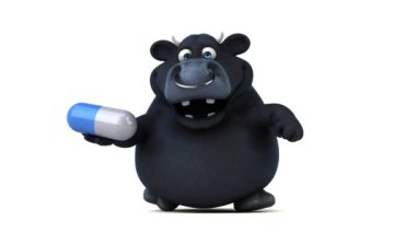 çizgi film karakteri holding hap 