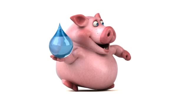 Porcos segurando gota de água — Vídeo de Stock