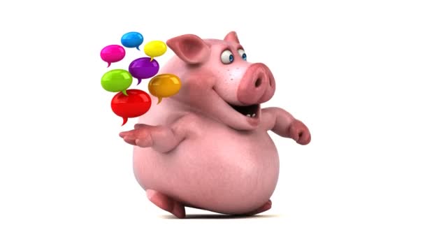 Свинья держит пузыри — стоковое видео