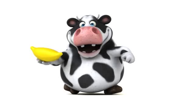 Zeichentrickfigur mit Banane — Stockvideo