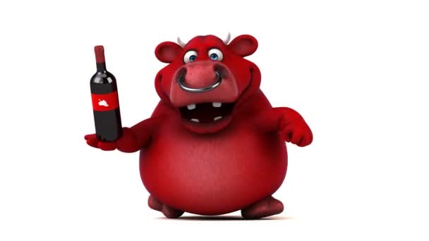 Zeichentrickfigur mit Wein 