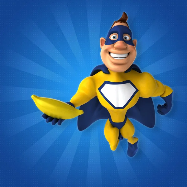 Superheld mit Banane — Stockfoto