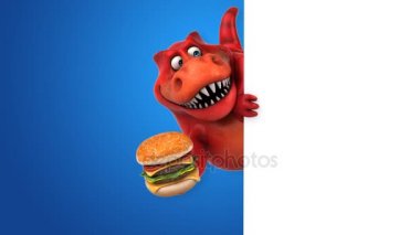 dinozor holding hamburger