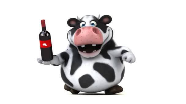 Cartoon character  holding wine — Stock Video