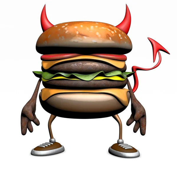 Drôle de dessin animé Hamburger — Photo