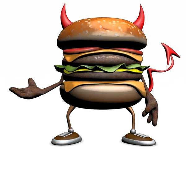 Lustiger Cartoon-Hamburger — Stockfoto