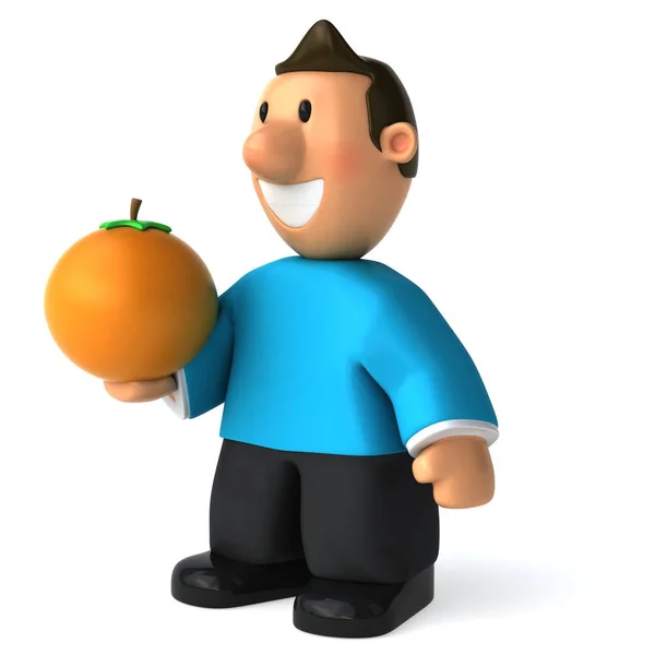 オレンジ色の楽しいカジュアルな男 — ストック写真