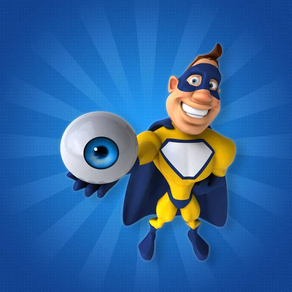 Superhéroe sosteniendo ojo — Foto de Stock