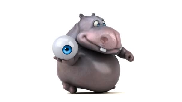 Zabawne karykatury hipopotam uruchomiona — Wideo stockowe