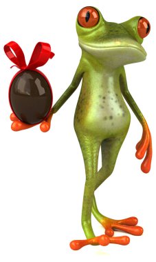 çizgi film karakteri holding Paskalya yortusu yumurta