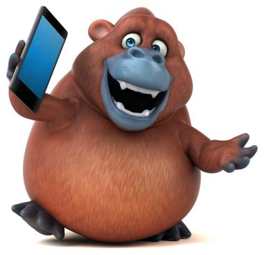 çizgi film karakteri ile smartphone