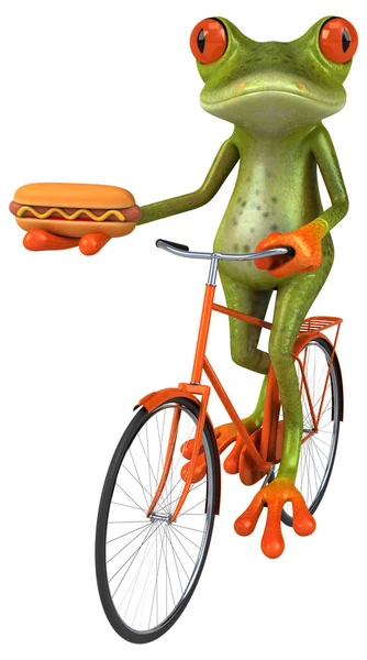 Seriefiguren holding hotdog — Stockfoto