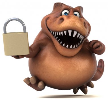 çizgi film karakteri holding asma kilit