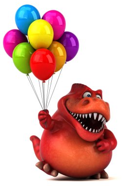  çizgi film karakteri balonlar ile