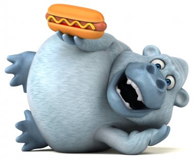  çizgi film karakteri hotdog holding