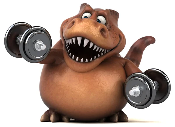 Leuk dinosaurus Gewichtheffen — Stockfoto