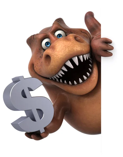 Персонаж мультфильма держит доллар — стоковое фото