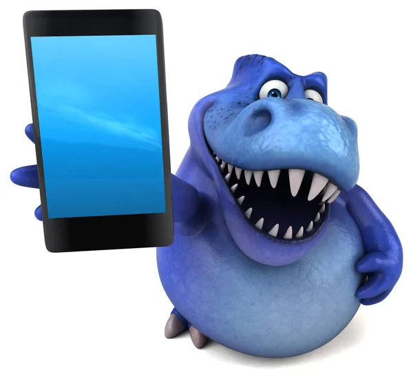 Cartoon character with smartphone — Stock Photo, Image