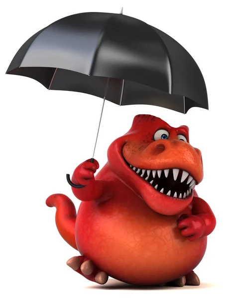 Cartoon character with umbrella — Stock Photo, Image