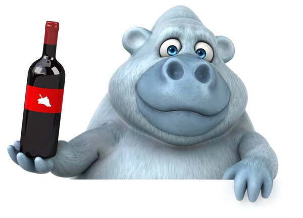Seriefiguren håller vin Stockbild
