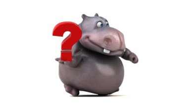 komik karikatür hipopotam