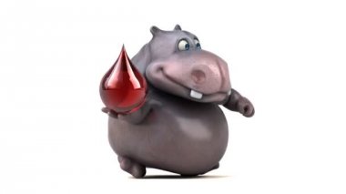 komik karikatür hipopotam