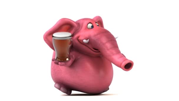 Χαρακτήρας κινουμένων σχεδίων κρατώντας μπύρα — Αρχείο Βίντεο