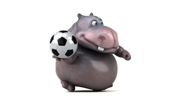 Funny cartoon hippo — Stock Video