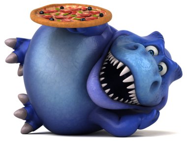 çizgi film karakteri pizza holding  