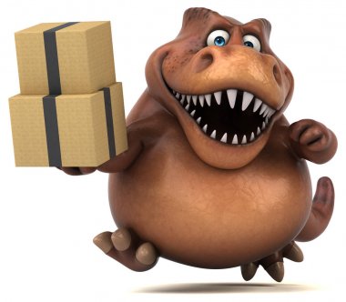 Komik karikatür karakter holding kutuları 