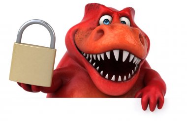 çizgi film karakteri holding asma kilit