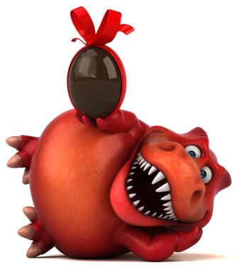 çizgi film karakteri holding Paskalya yortusu yumurta