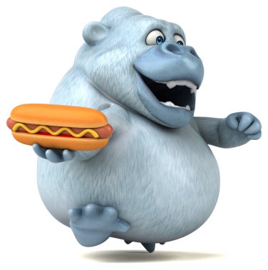  çizgi film karakteri hotdog holding