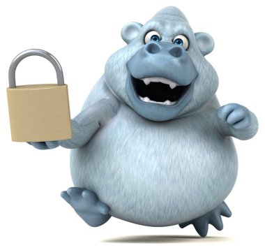 çizgi film karakteri holding asma kilit